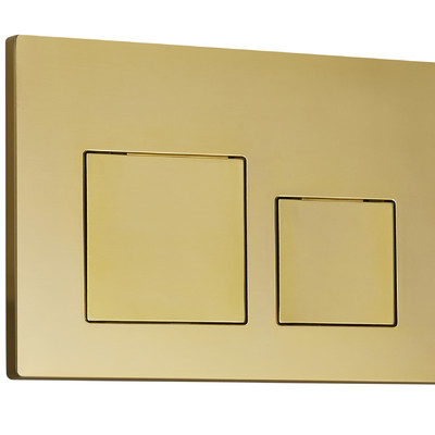 фото Кнопка смыва EvaGold 05, пластик квадрат золото для инсталляции EvaGold 400 и EvaGold 500